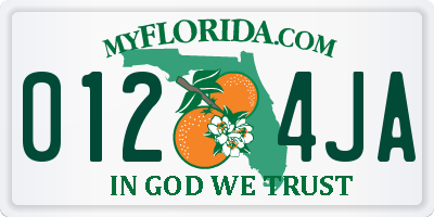 FL license plate 0124JA