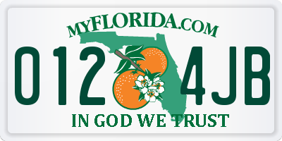 FL license plate 0124JB