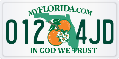 FL license plate 0124JD