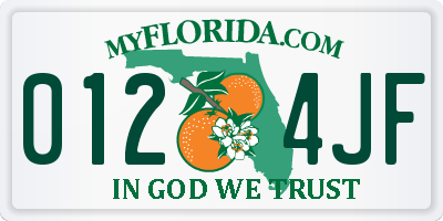 FL license plate 0124JF