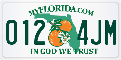 FL license plate 0124JM