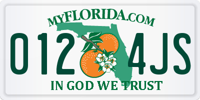 FL license plate 0124JS