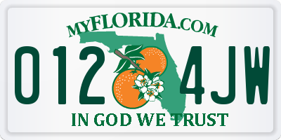 FL license plate 0124JW