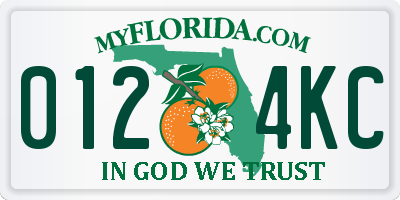 FL license plate 0124KC