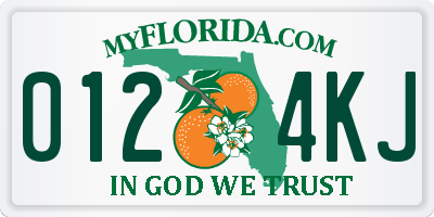 FL license plate 0124KJ