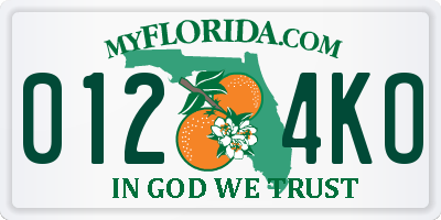 FL license plate 0124KO