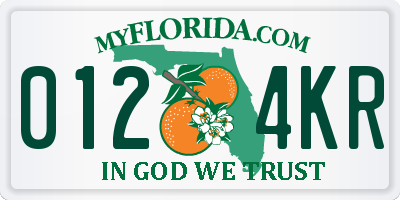 FL license plate 0124KR