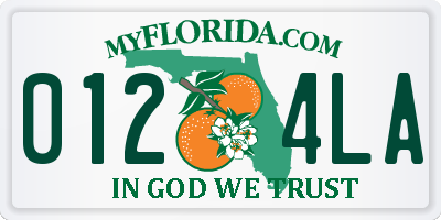 FL license plate 0124LA