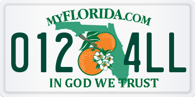 FL license plate 0124LL