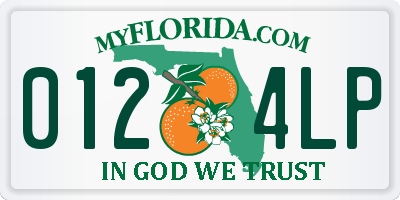 FL license plate 0124LP