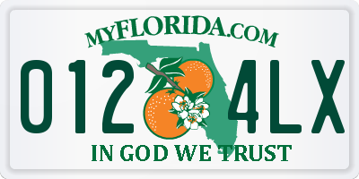 FL license plate 0124LX