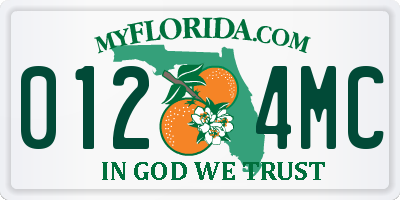 FL license plate 0124MC