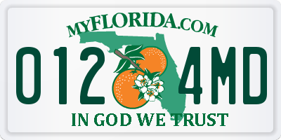 FL license plate 0124MD
