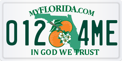 FL license plate 0124ME