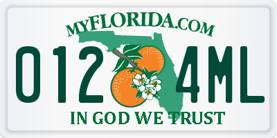 FL license plate 0124ML