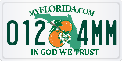 FL license plate 0124MM