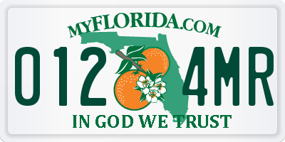 FL license plate 0124MR