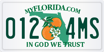 FL license plate 0124MS
