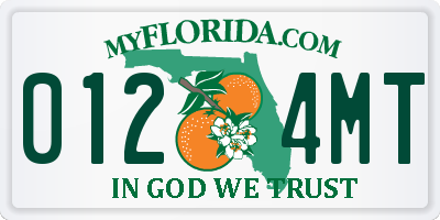 FL license plate 0124MT