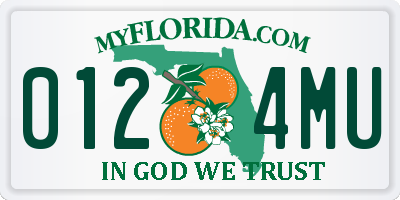 FL license plate 0124MU