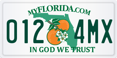 FL license plate 0124MX