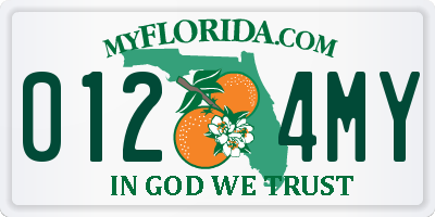 FL license plate 0124MY