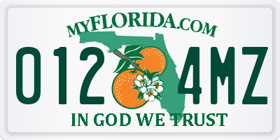 FL license plate 0124MZ