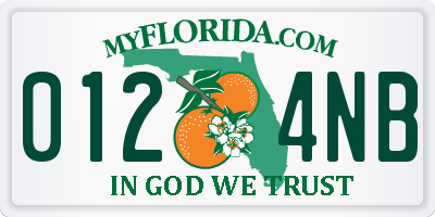 FL license plate 0124NB