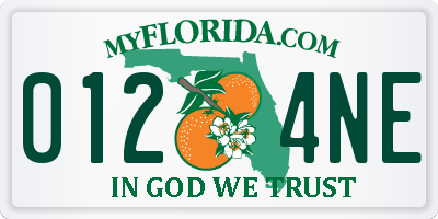 FL license plate 0124NE