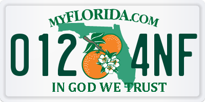 FL license plate 0124NF