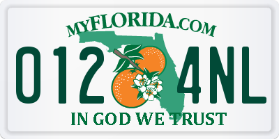 FL license plate 0124NL
