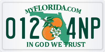 FL license plate 0124NP
