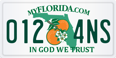 FL license plate 0124NS