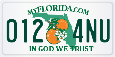 FL license plate 0124NU
