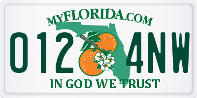 FL license plate 0124NW