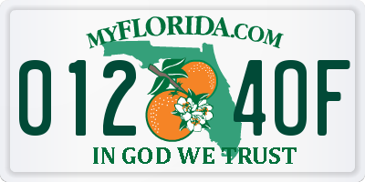 FL license plate 0124OF