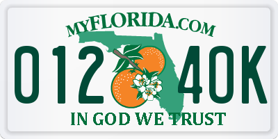 FL license plate 0124OK