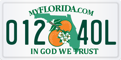 FL license plate 0124OL