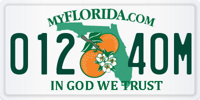 FL license plate 0124OM