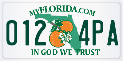 FL license plate 0124PA