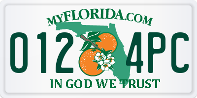 FL license plate 0124PC