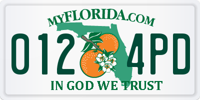 FL license plate 0124PD