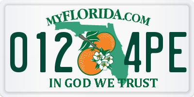 FL license plate 0124PE