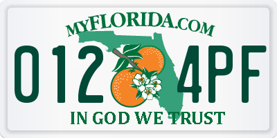 FL license plate 0124PF