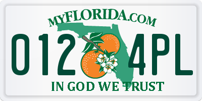 FL license plate 0124PL