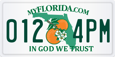 FL license plate 0124PM
