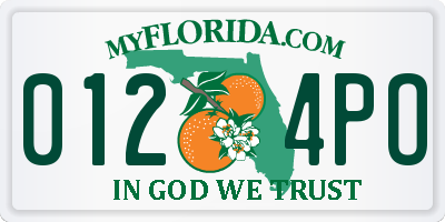 FL license plate 0124PO