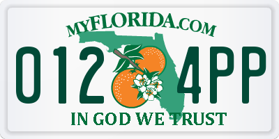 FL license plate 0124PP