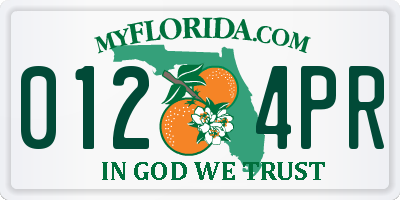 FL license plate 0124PR