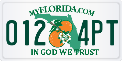 FL license plate 0124PT